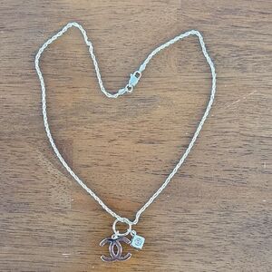 CHANEL GWP Gold Logo Charm Necklace NWOT